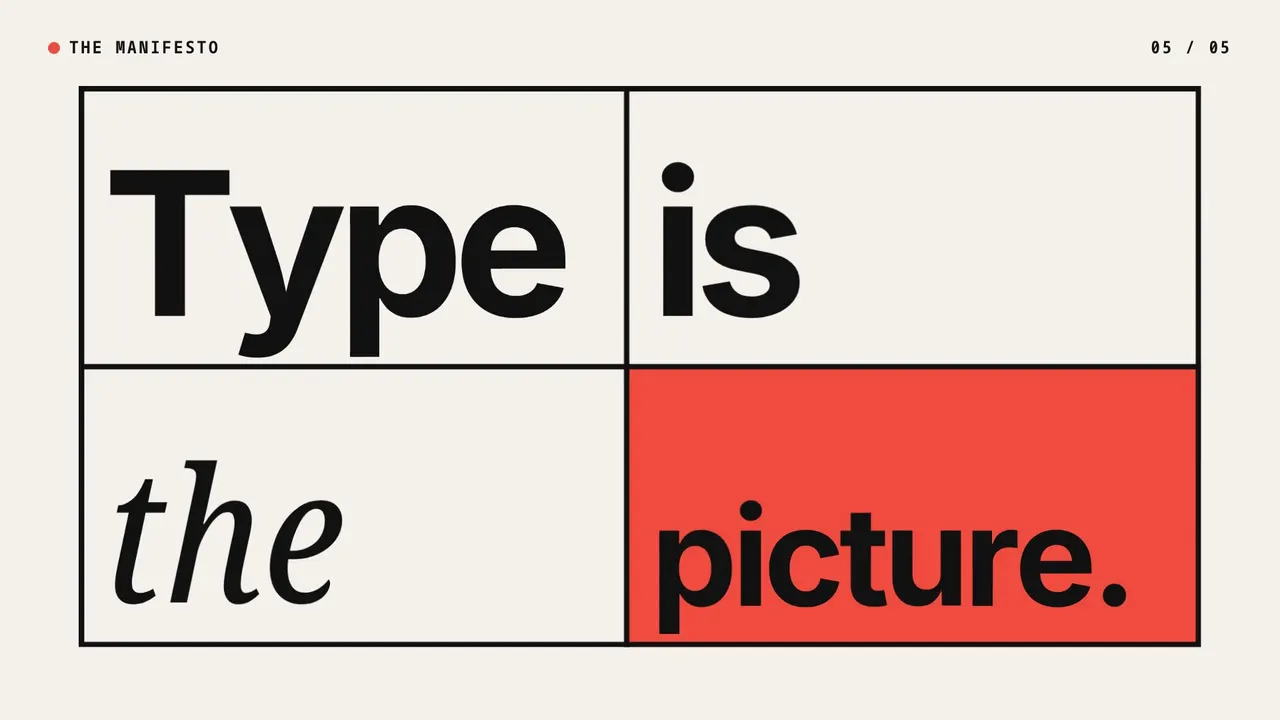 Kinetic typography sample: Bold type manifesto